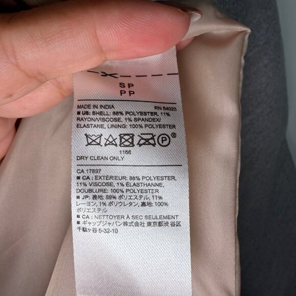 Banana Republic Inverted Collar Light Heather Grey Coat Small Petite - Picture 9 of 12